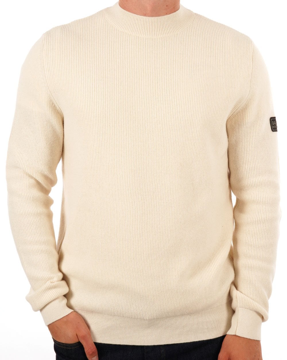 Barbour International Knitted Jumper Chalk