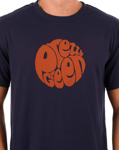 Pretty Green Gillespie Logo T-shirt Navy/Burnt Orange