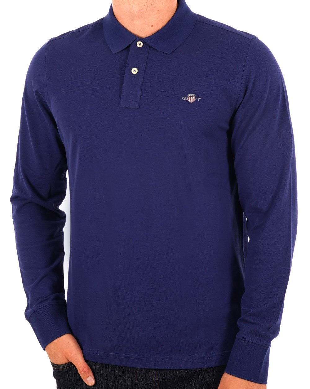 Gant Shield Shield LS Polo Rich Navy