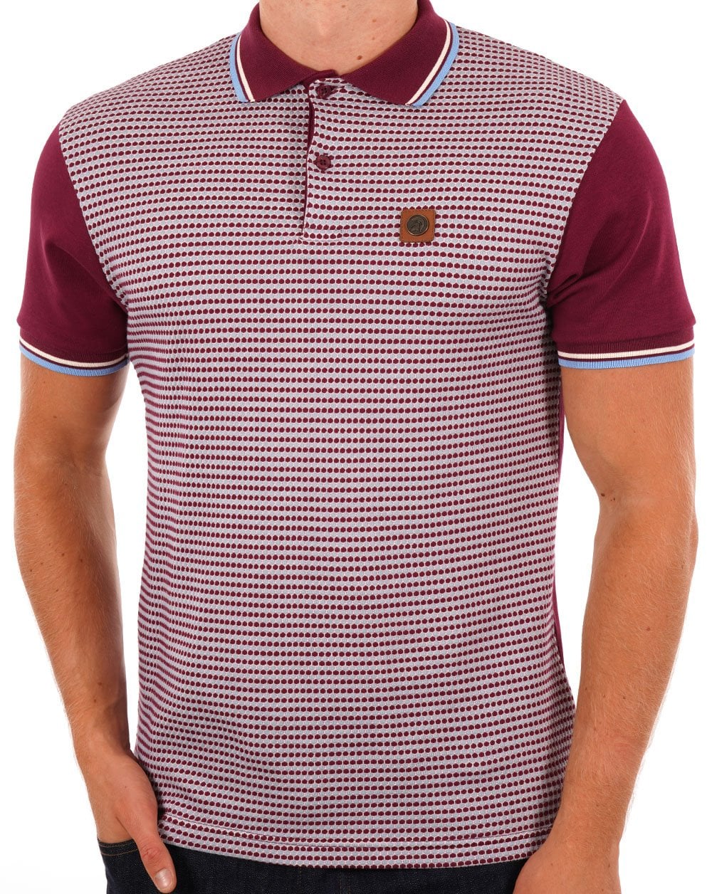 Trojan Birdseye Panel Polo Shirt Port