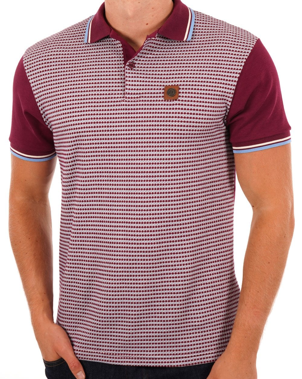 Trojan Birdseye Panel Polo Shirt Port