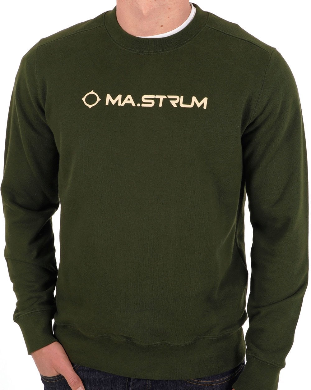 Ma.strum Chest Print Crew Sweat Dark Green