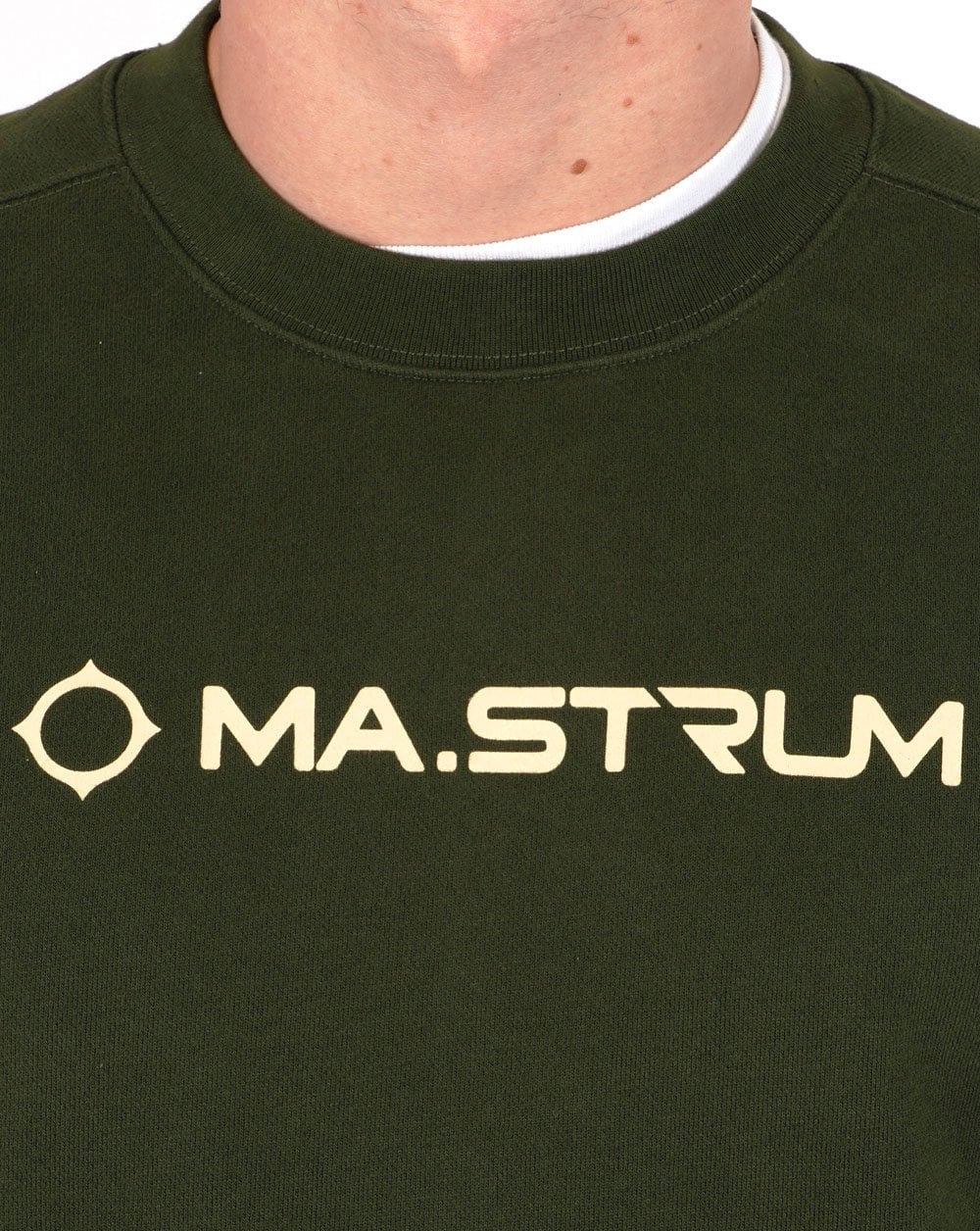 Ma.strum Chest Print Crew Sweat Dark Green
