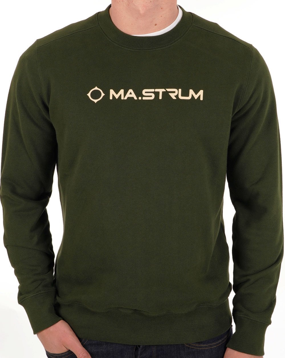 Ma.strum Chest Print Crew Sweat Dark Green