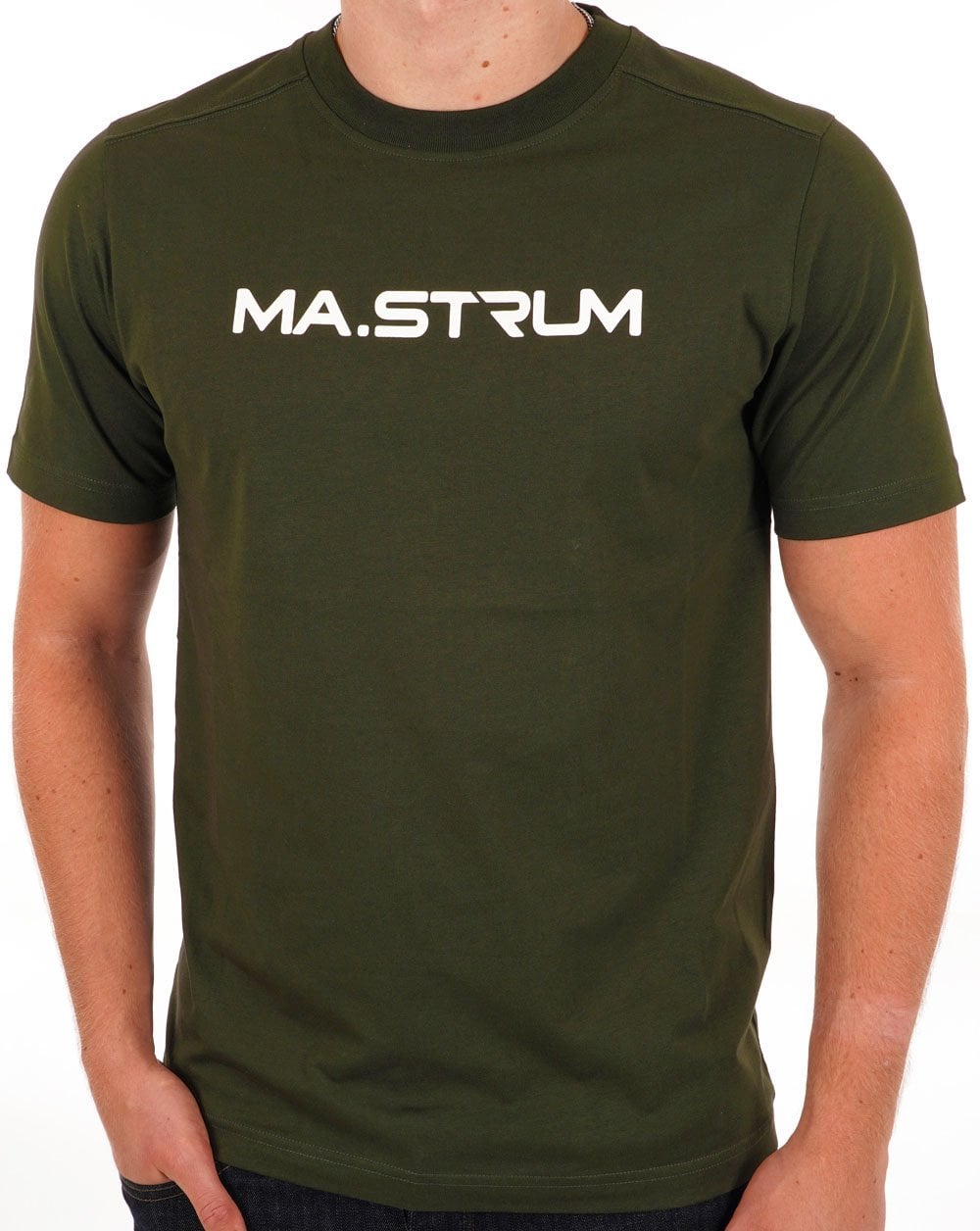 Ma.strum Chest Print T-shirt Dark Green