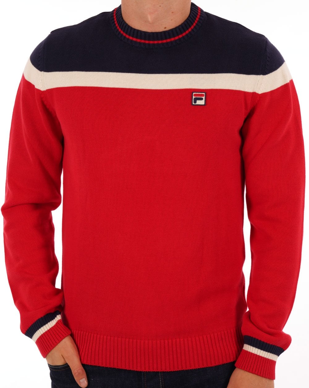 Fila Vintage Siro Crew Knit Jumper Red