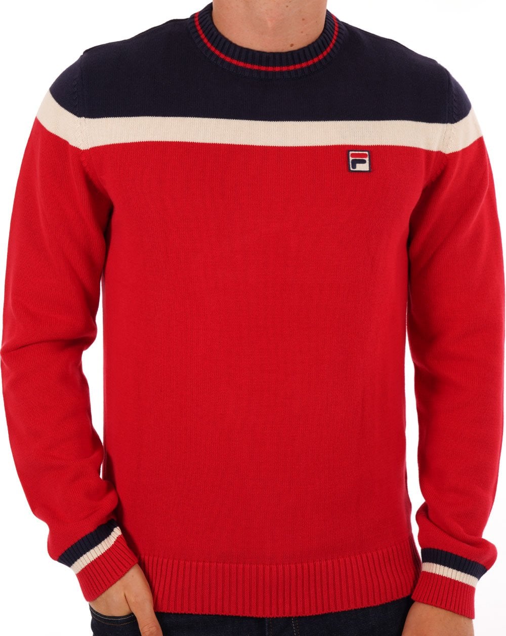 Fila Vintage Siro Crew Knit Jumper Red