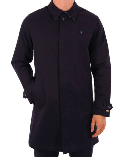 Gabicci Vintage Mac Navy Check collar