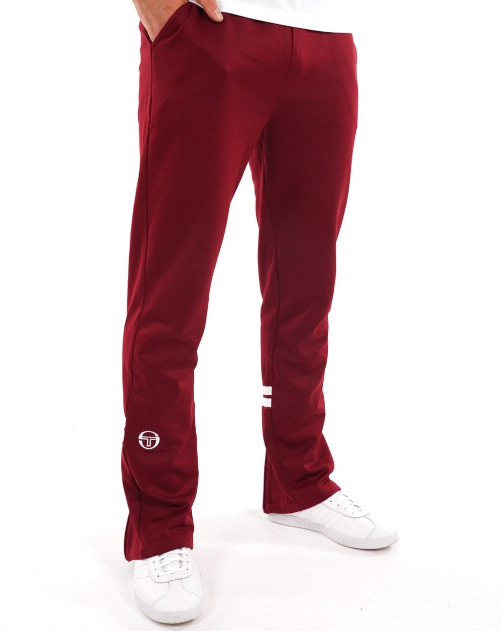Sergio Tacchini Zip Bottom Track Pants Claret
