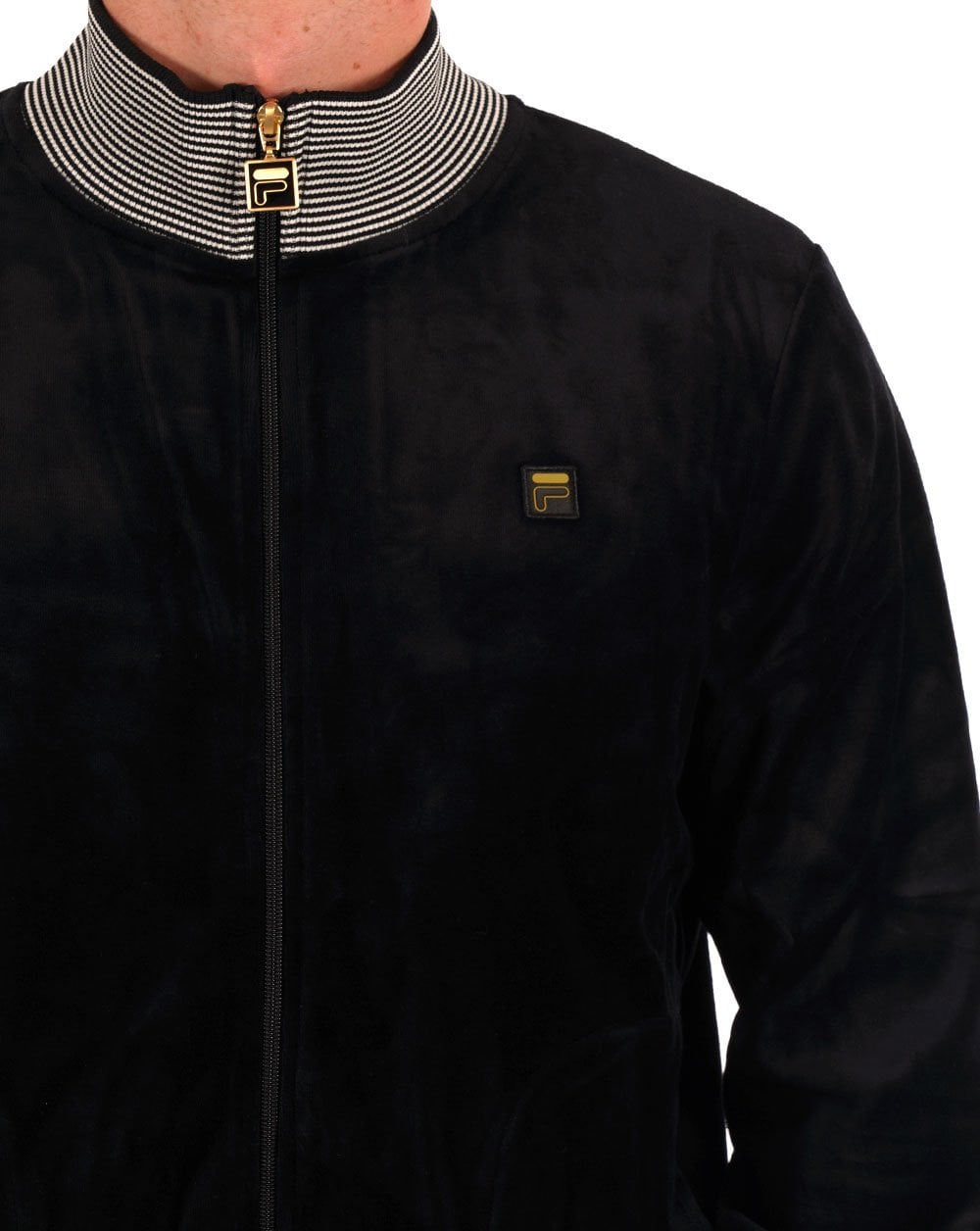 Fila Gold Cenzo Velour Track Top Black