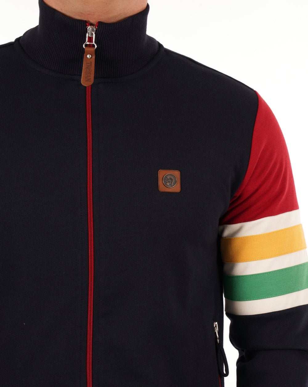 Trojan Marley Stripe Sleeve Track Top Navy