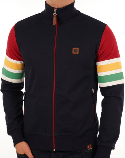 Trojan Marley Stripe Sleeve Track Top Navy