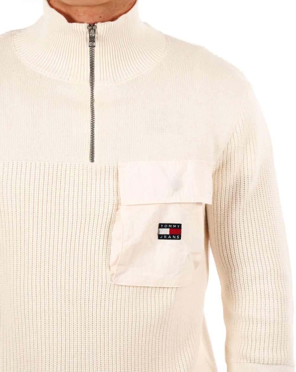 Tommy Jeans Mix Fabric Tech Jumper Ancient White