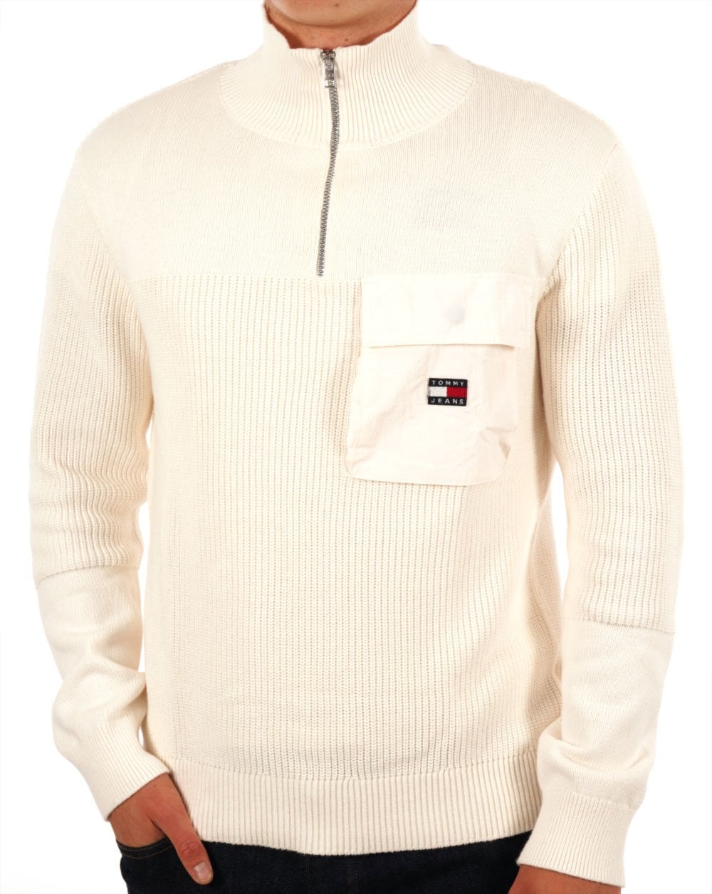 Tommy Jeans Mix Fabric Tech Jumper Ancient White