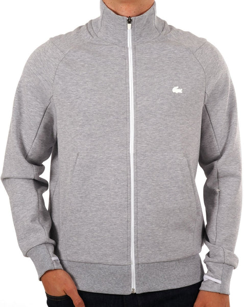 Lacoste Cotton Blend Sweat Track Top Silver Chine