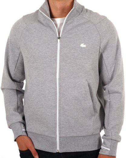 Lacoste Cotton Blend Sweat Track Top Silver Chine
