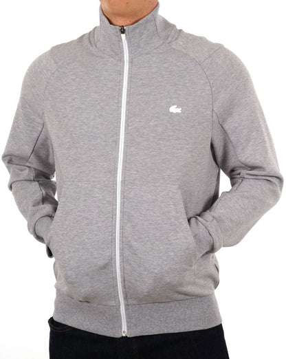 Lacoste Cotton Blend Sweat Track Top Silver Chine