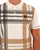 Trojan Check Panel Polo Shirt Ecru