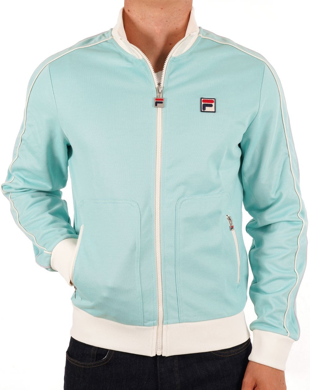 Fila Vintage Fitz Piped Track Top Pastel Turquoise