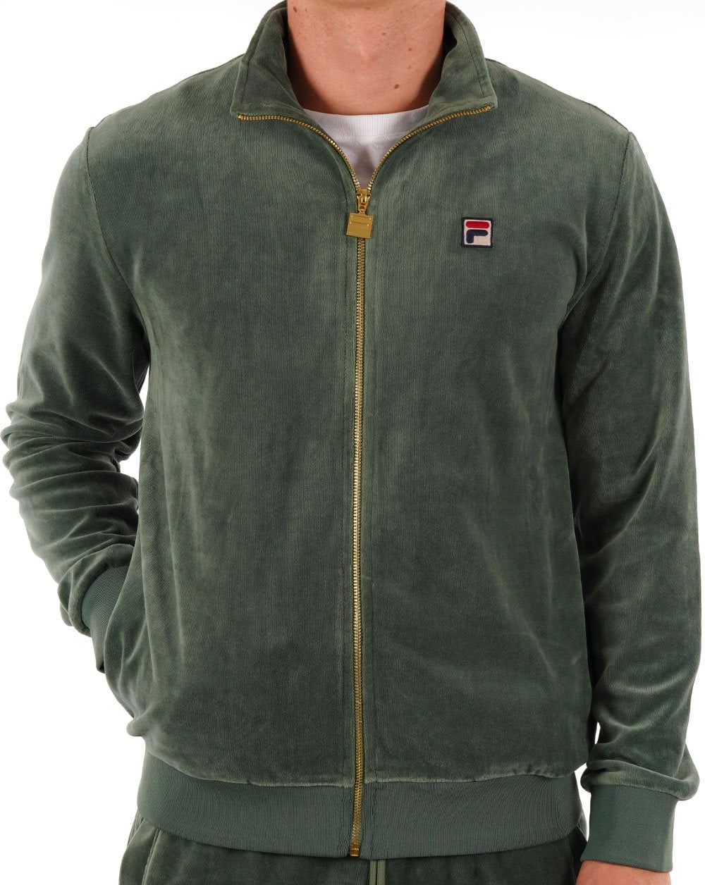 Fila Vintage Premium Velour Track Top Forest