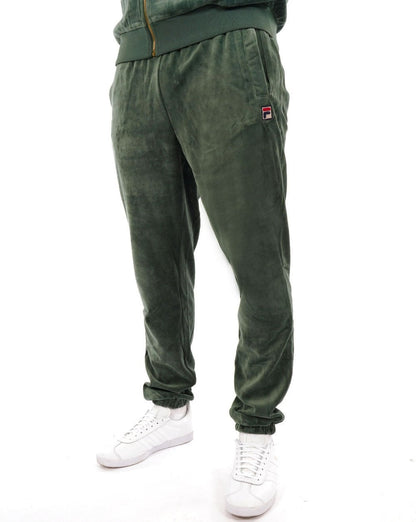 Fila Vintage Premium Velour Track Pants Dark Forest