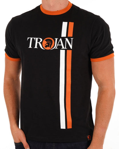 Trojan Twin Stripe Logo T-shirt Black