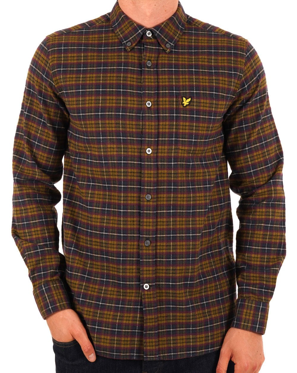 Lyle & Scott Check Flannel Shirt Glenshee Plum