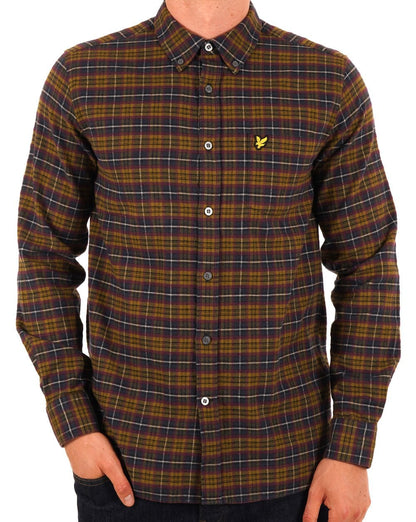 Lyle & Scott Check Flannel Shirt Glenshee Plum
