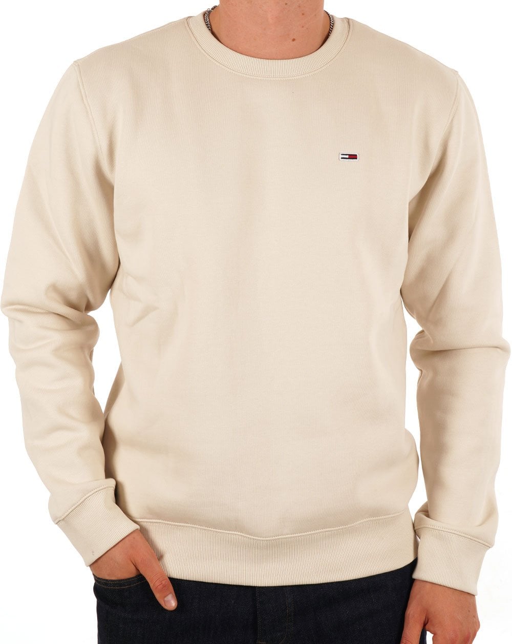 Tommy Jeans Flag Patch Fleece Sweatshirt Ivory