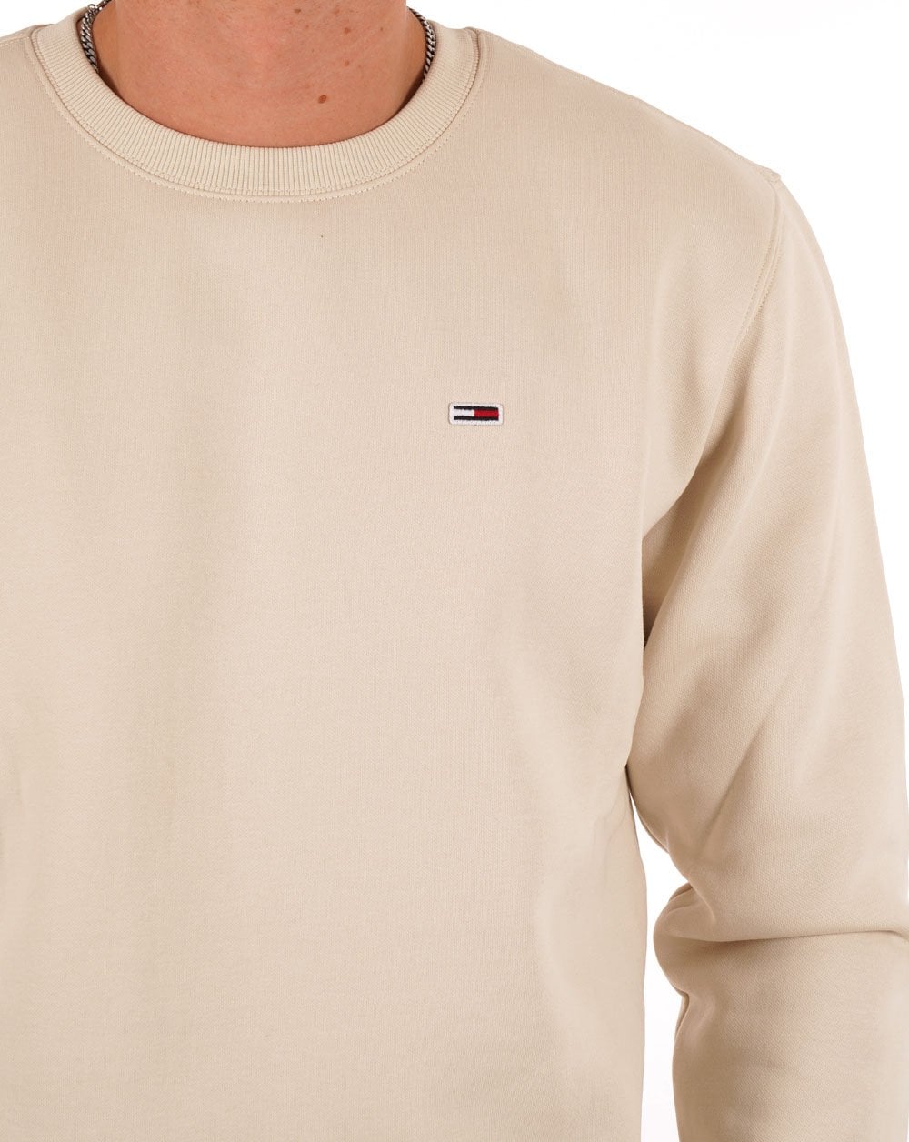 Tommy Jeans Flag Patch Fleece Sweatshirt Ivory