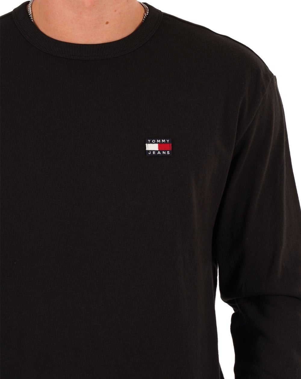 Tommy Jeans Badge LS T Shirt Black