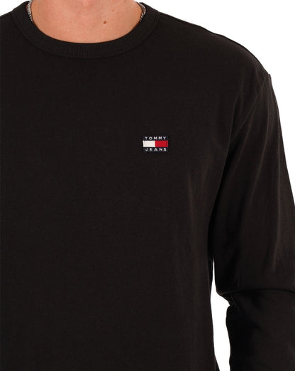 Tommy Jeans Badge LS T Shirt Black