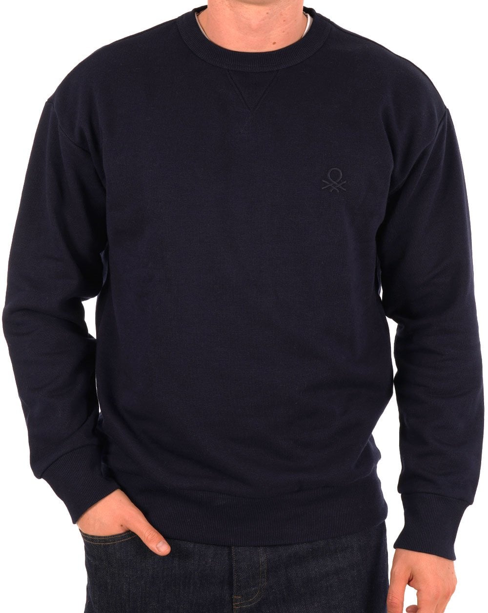 Benetton Emb Logo Sweatshirt Navy