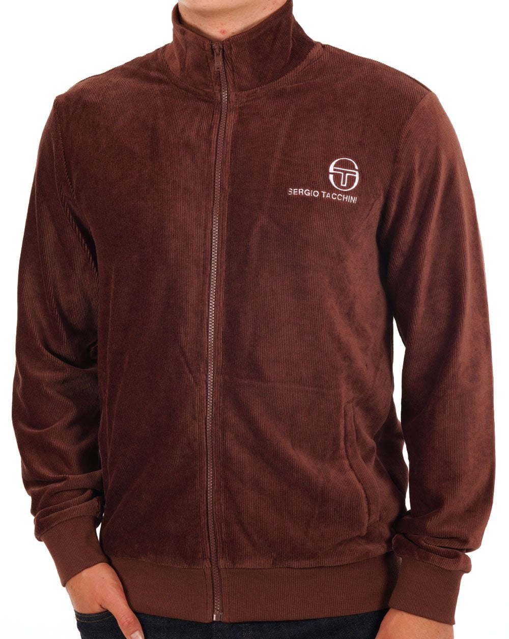 Sergio Tacchini Velour Track Top Brown