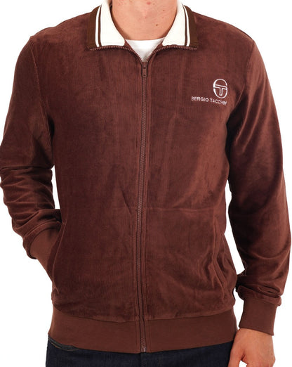 Sergio Tacchini Velour Track Top Brown