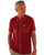 Gabicci Vintage Full Button Polo Dark Red