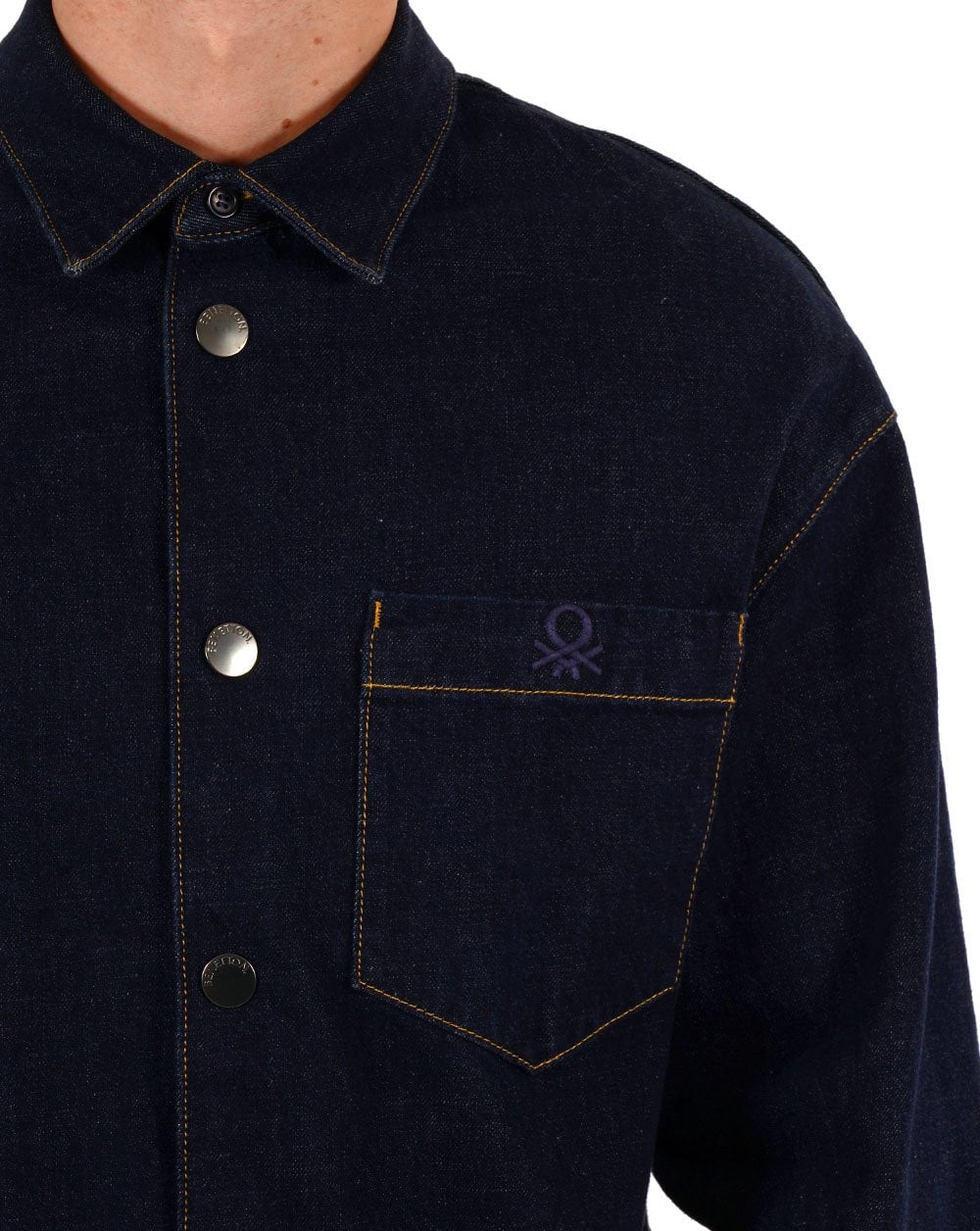 Benetton Denim Overshirt Navy