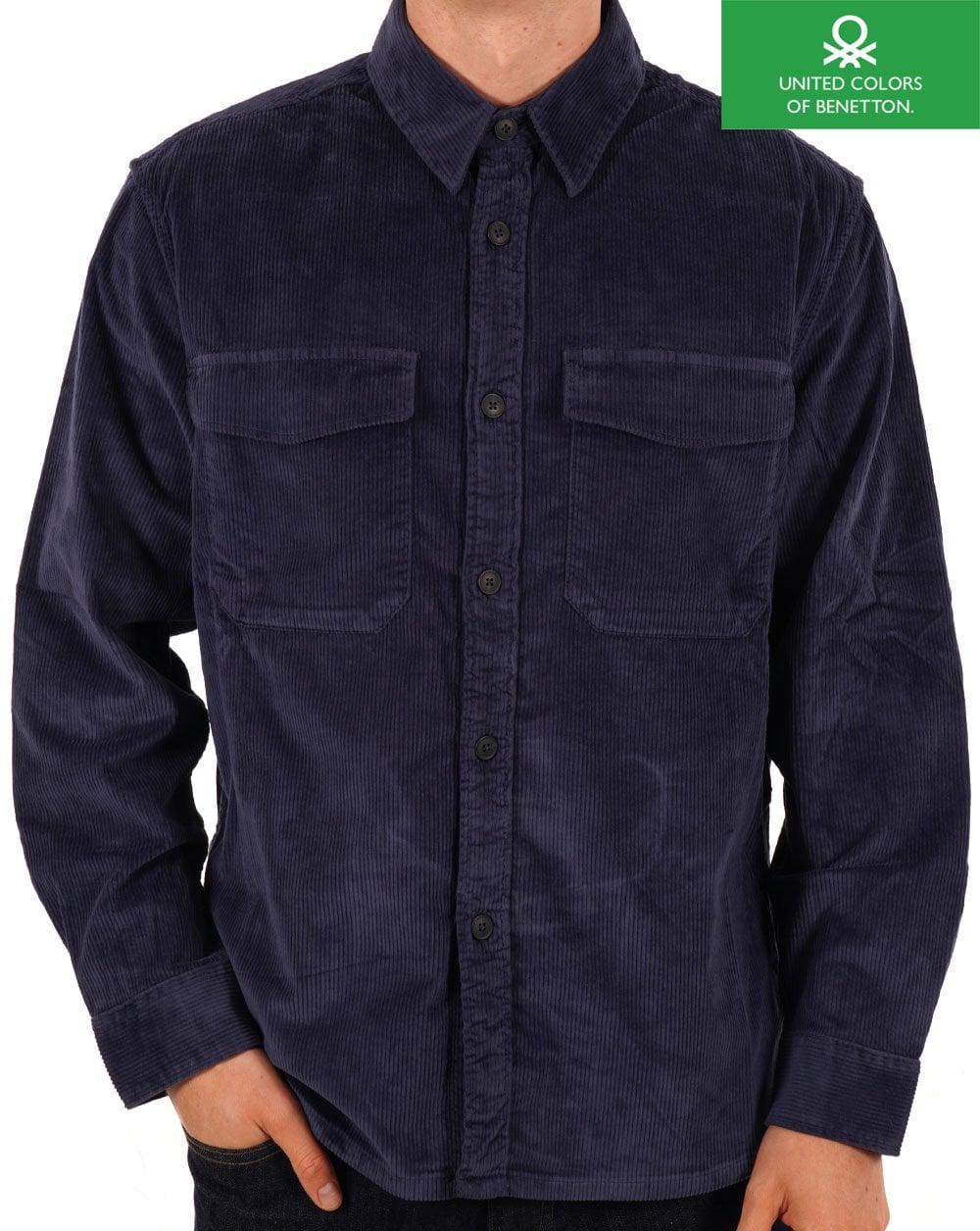 Benetton Cord Overshirt Navy