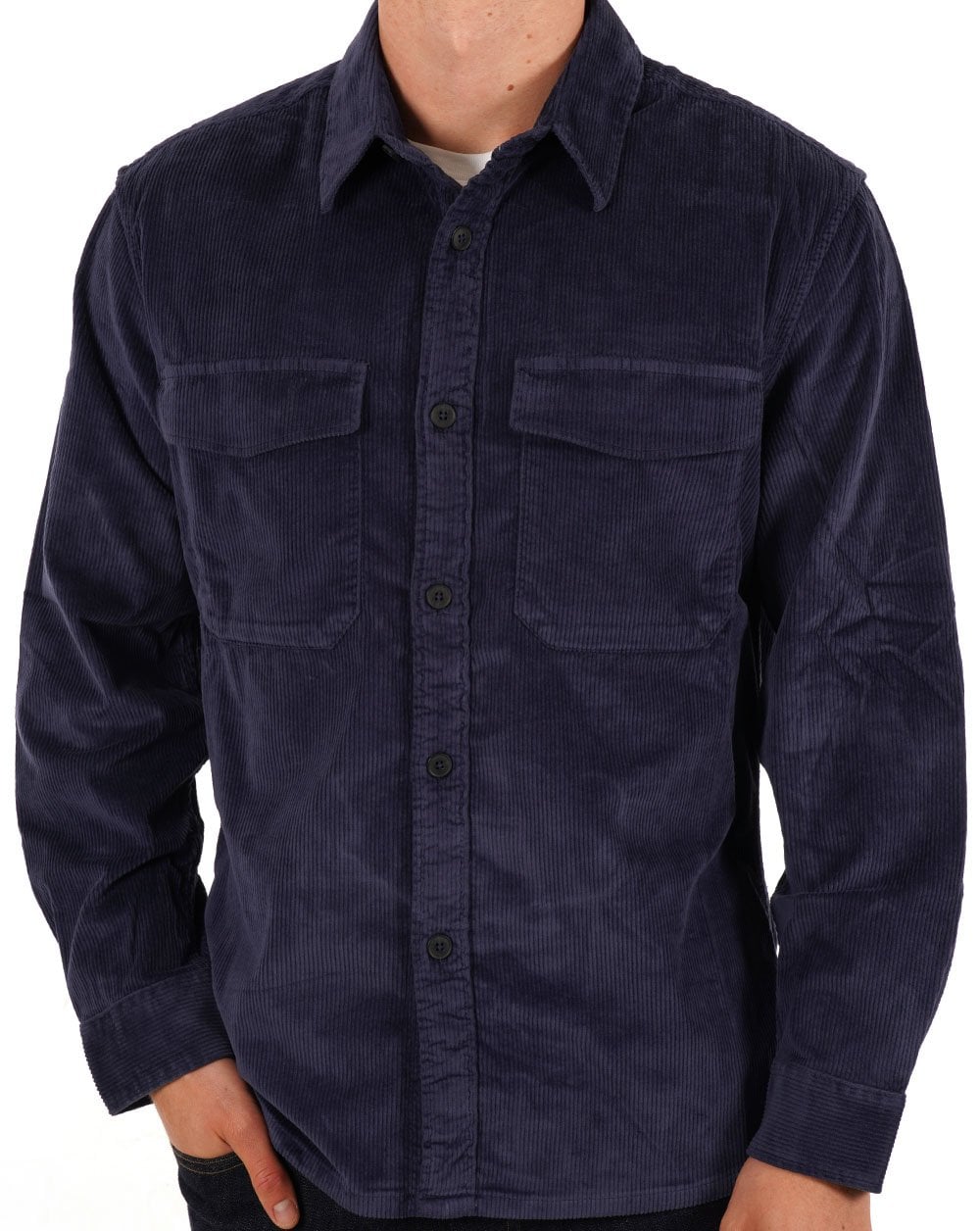 Benetton Cord Overshirt Navy