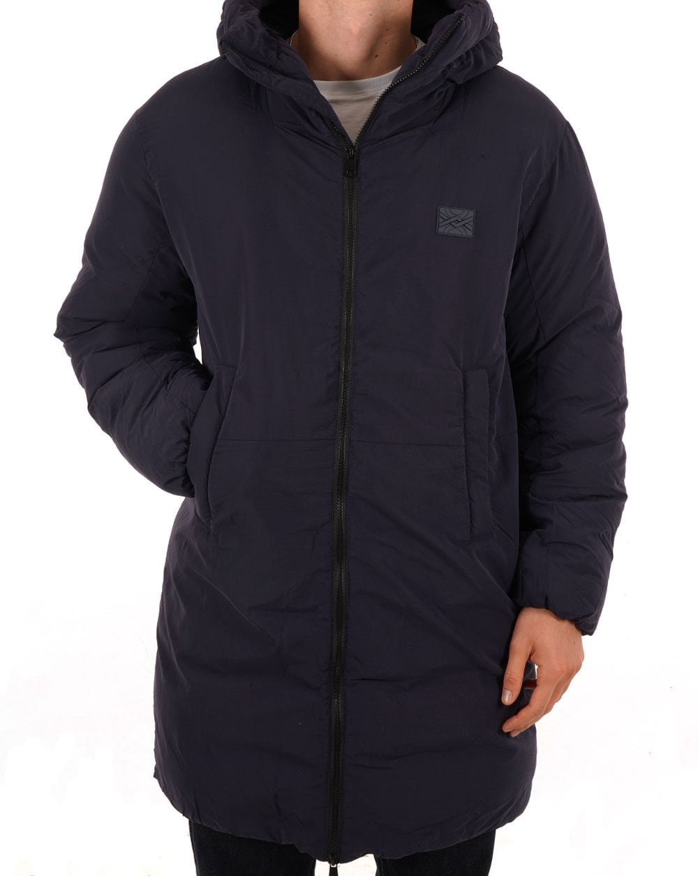 Benetton Longline Padded Jacket Navy