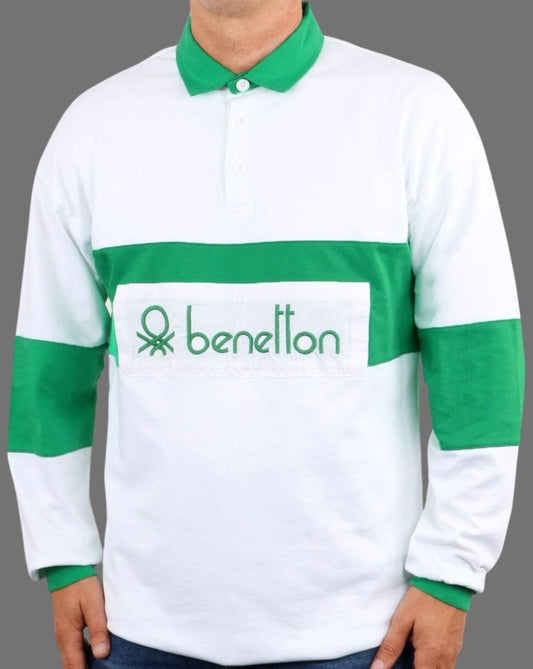 Benetton Rugby Shirt White/Green