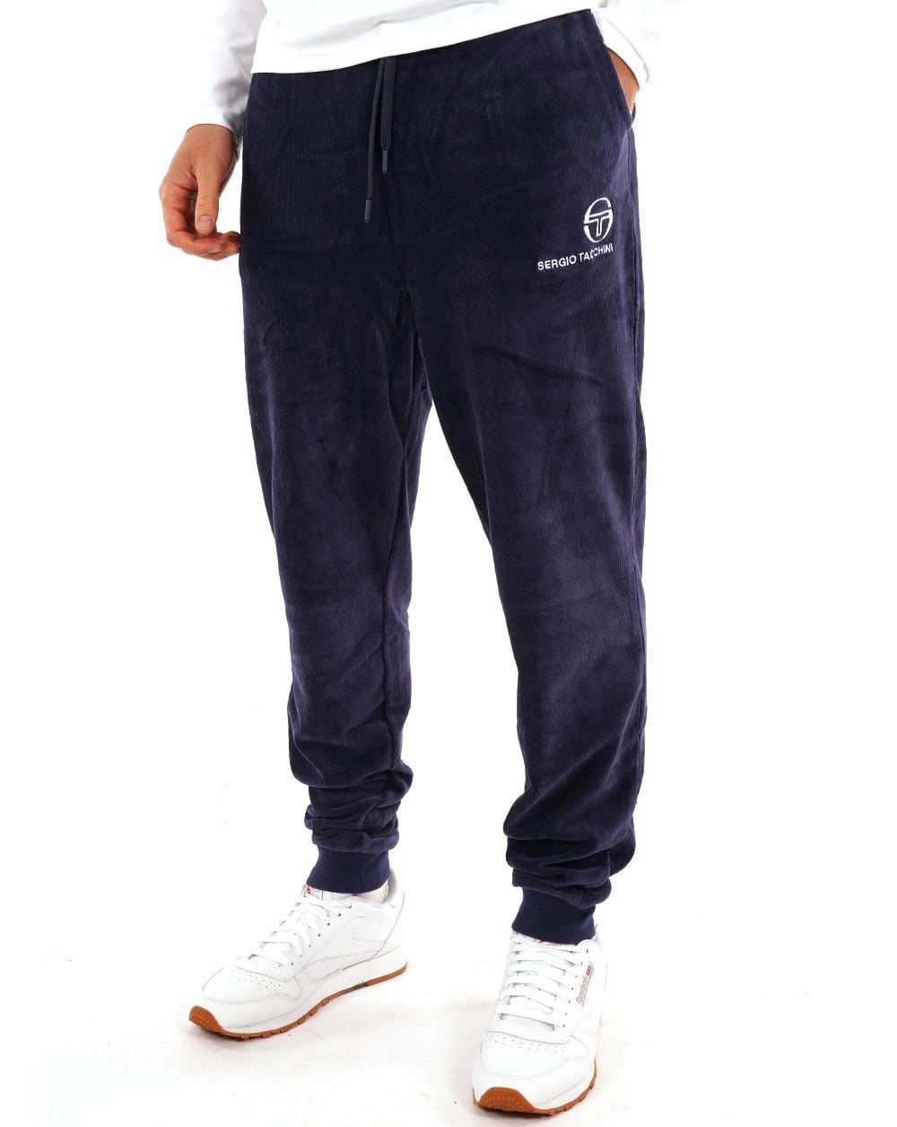 Sergio Tacchini Rib Velour Track Pants Navy Blue
