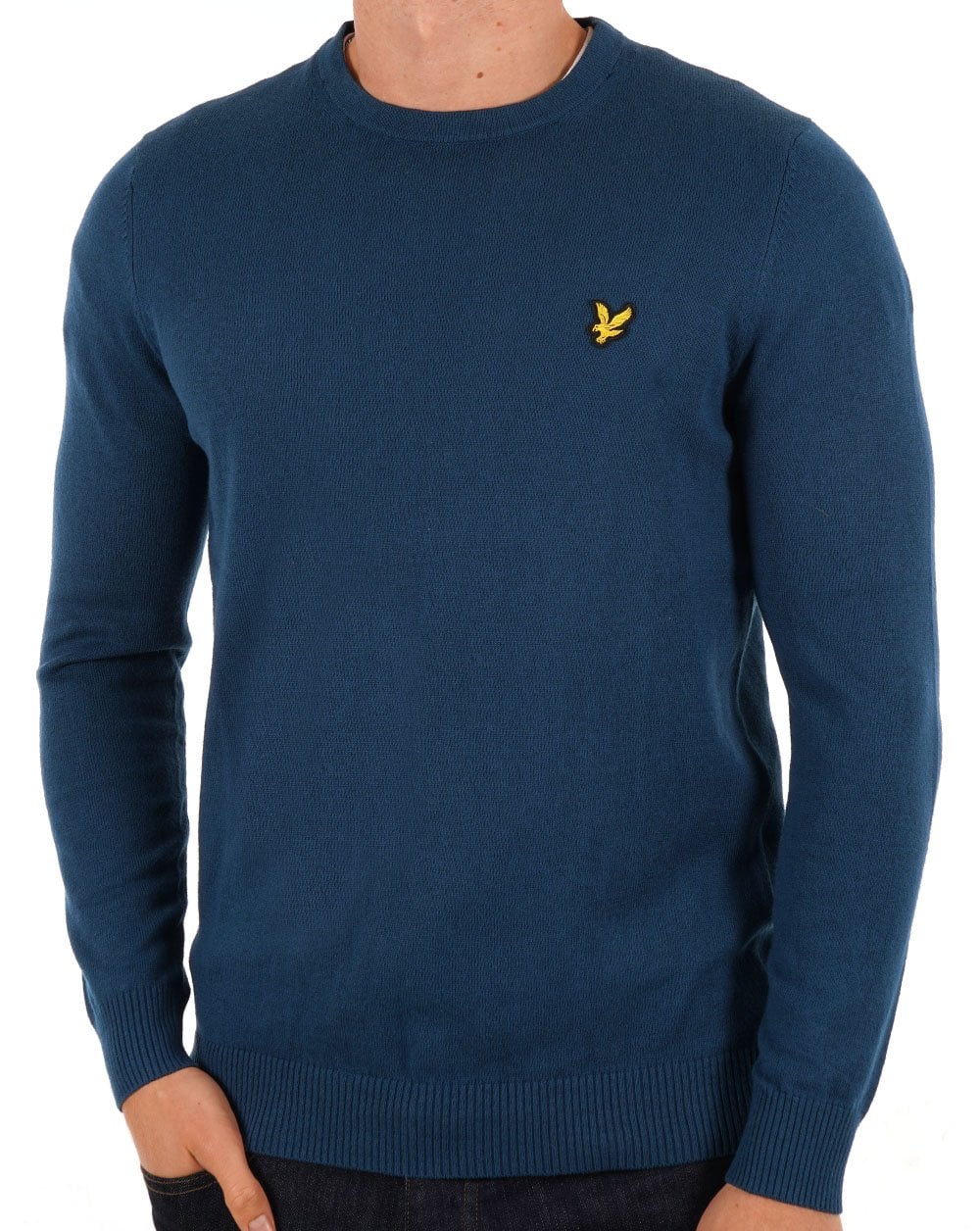 Lyle Scott Cotton Merino Crew Jumper Apres Navy