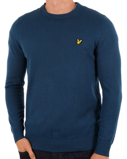 Lyle Scott Cotton Merino Crew Jumper Apres Navy