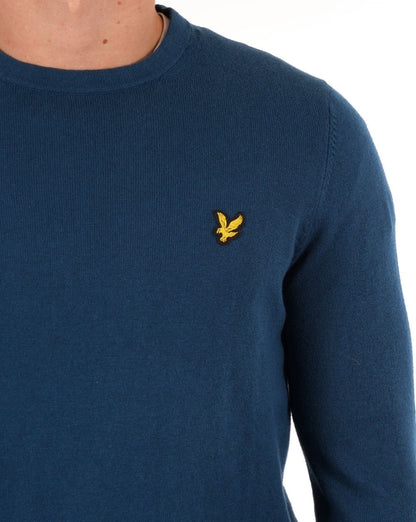 Lyle Scott Cotton Merino Crew Jumper Apres Navy