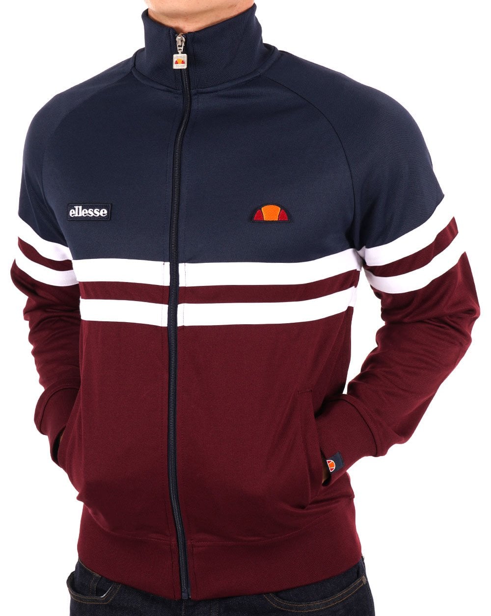 Ellesse Rimini Track Top Navy/Burgundy