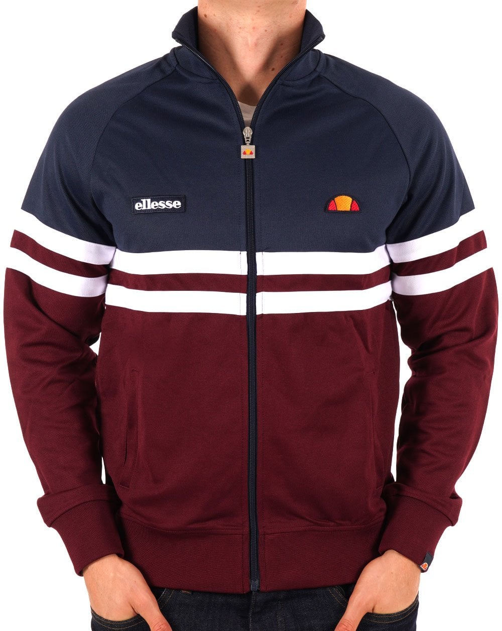 Ellesse Rimini Track Top Navy/Burgundy