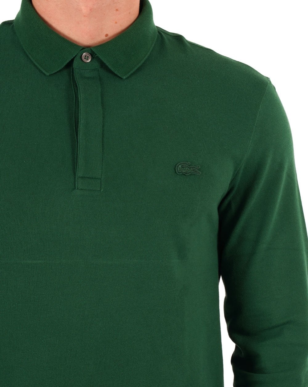 Lacoste Long Sleeve Tonal Paris Polo Shirt Green
