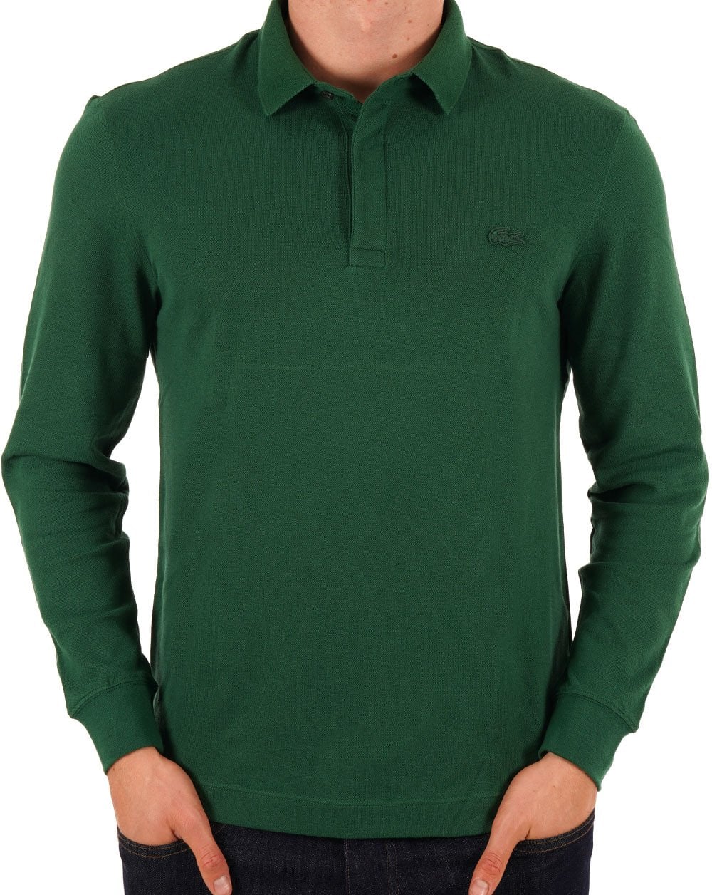Lacoste Long Sleeve Tonal Paris Polo Shirt Green