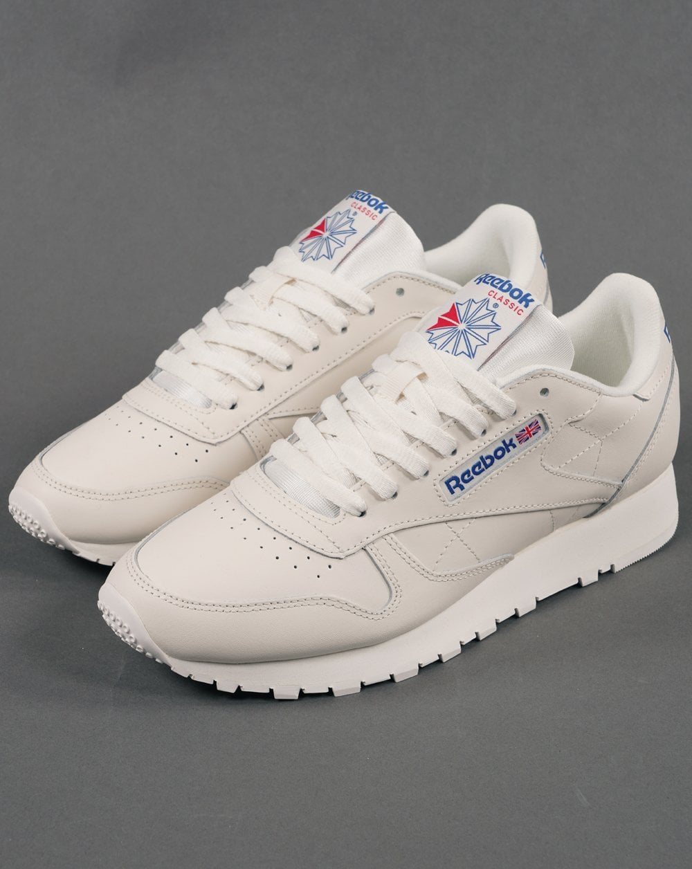 Reebok Classic Leather Trainers Chalk/Blue/Red